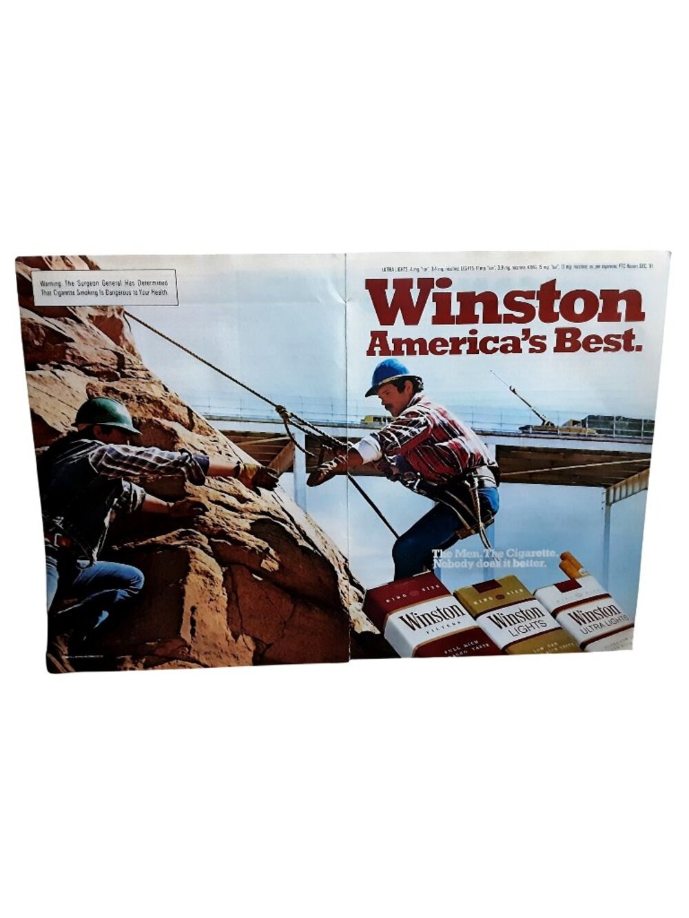 1982 Winston Cigarettes Vintage Print Ad 2 Page America’s Best
